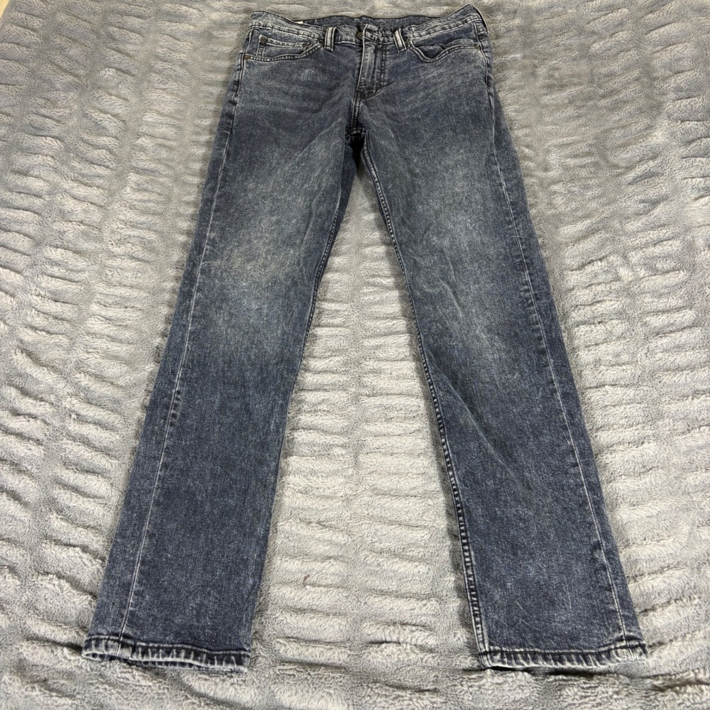 Levis 511 Slim Fit Jeans Mens 32x32 Acid Wash Dark Gray Black Denim AQ416